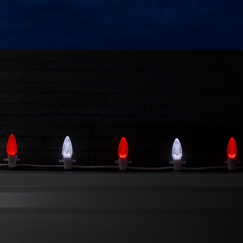 Christmas Lights C9 Cool White / Red Opticore Commercial LED