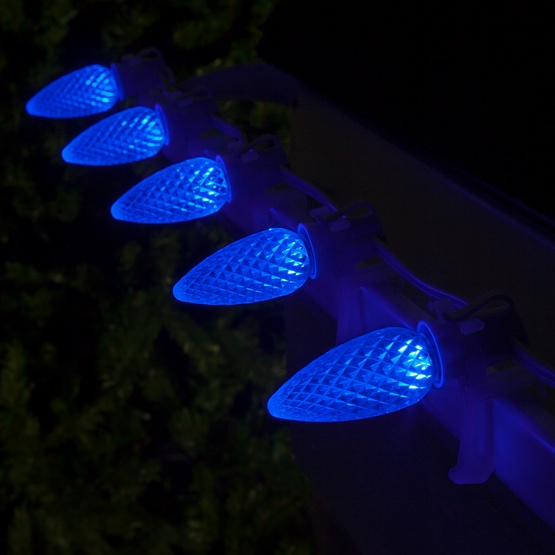 C9 Blue OptiCore Commercial LED Christmas String Lights, 25 Lights, 25'