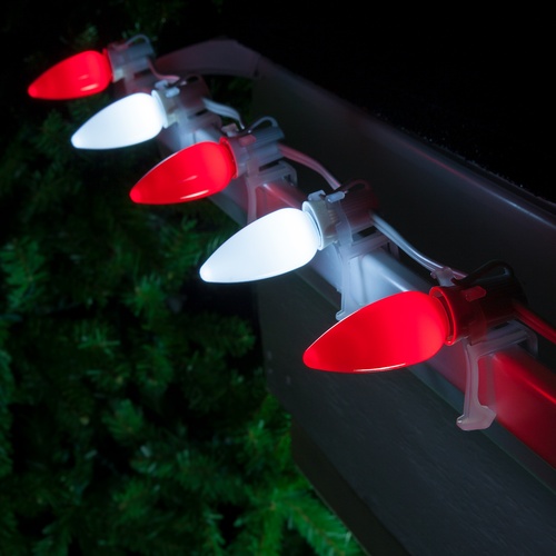 Christmas Lights C9 Red / Cool White Smooth Opticore Commercial LED