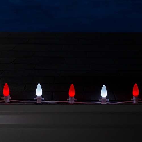 Christmas Lights C9 Red / Cool White Smooth Opticore Commercial LED