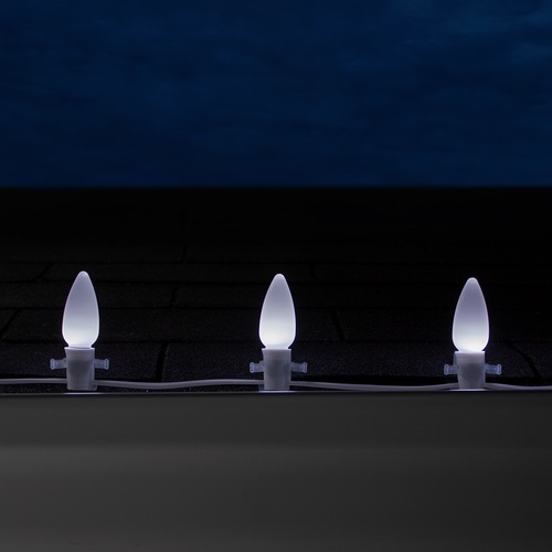 Christmas Lights C9 Cool White Smooth Opticore Commercial LED Christmas Lights