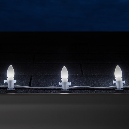 Christmas Lights C7 Cool White Smooth Opticore Commercial LED