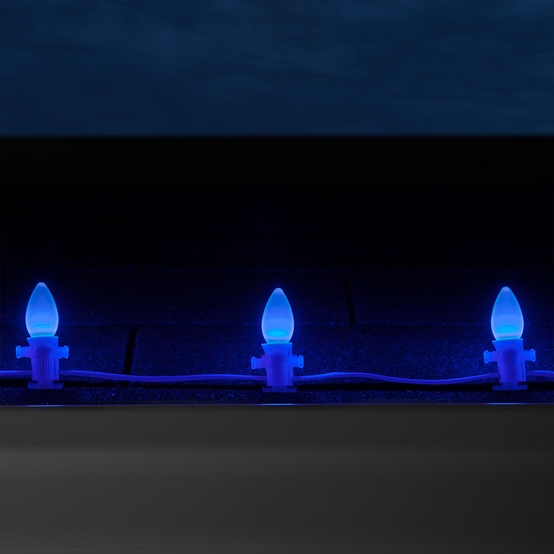 C7 Blue Smooth OptiCore Commercial LED Christmas String Lights, 25 Lights, 25'