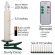 5.5" Dimmable LED Christmas Tree Candles with Remote, Set of 10