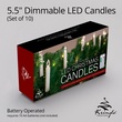 5.5" Dimmable LED Christmas Tree Candles with Remote, Set of 10