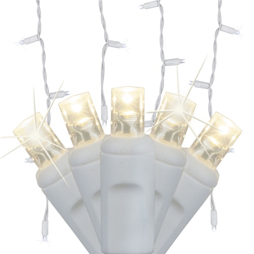 5mm Warm White SoftTwinkle LED Icicle Lights