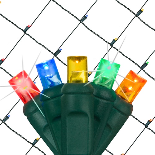 5mm Multicolor SoftTwinkle LED Net Lights, Green Wire