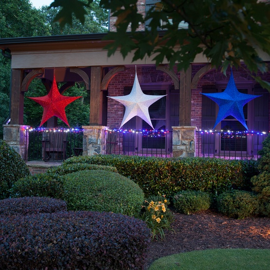 Fold Flat White Metallic Polymesh Christmas Star, Unlit