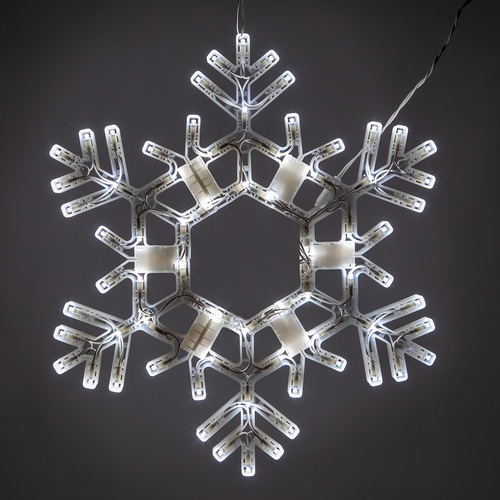 20" LED Folding Snowflake Decoration, 70 Cool White Lights