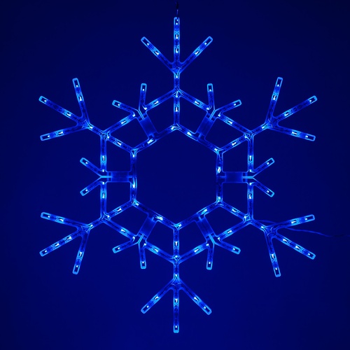 36" LED Folding Snowflake, Blue Lights 