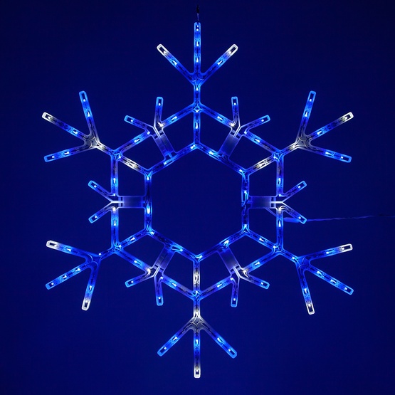 36" LED Folding Snowflake, Blue and Cool White Lights 