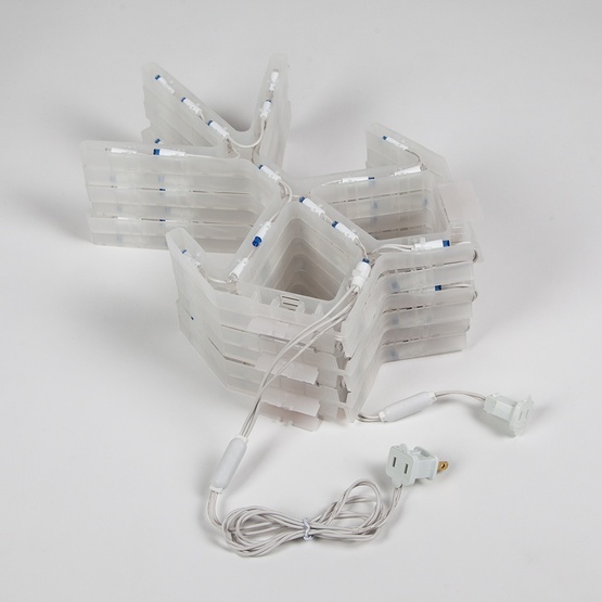 36" LED Folding Snowflake, Blue and Cool White Lights 