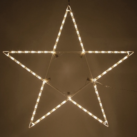 48" LED 5 Point Folding Star, Warm White Lights 