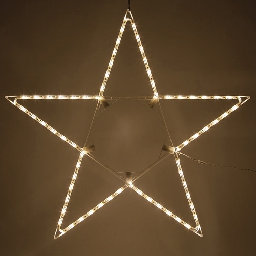 48" LED 5 Point Folding Star, Warm White Lights 