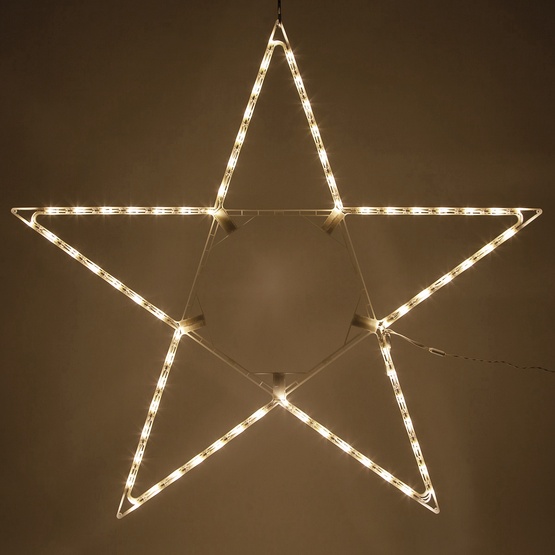 48" LED 5 Point Folding Star, Warm White Lights 