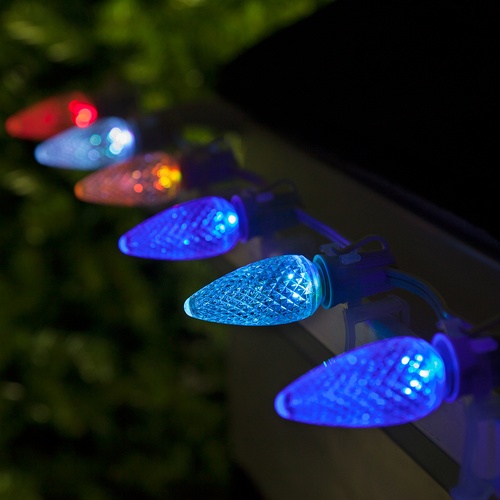 C9 Multicolor Color Change Commercial LED Christmas String Lights, 25 Lights, 25'