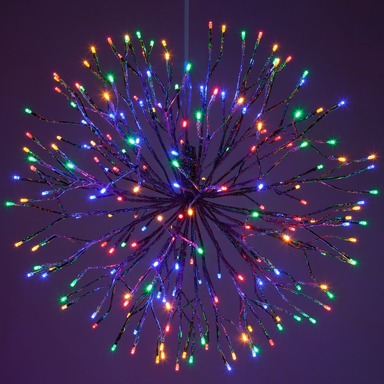 24" Silver Starburst Lighted Branches with Multicolor LED Lights, 1 pc