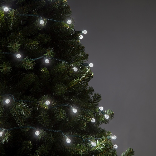 70 G12 Cool White LED String Lights, 4" Spacing