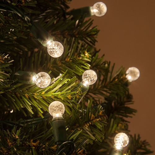 70 G12 Warm White LED String Lights, 4" Spacing