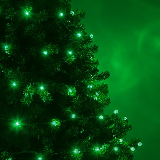 70 G12 Green LED String Lights, 4" Spacing