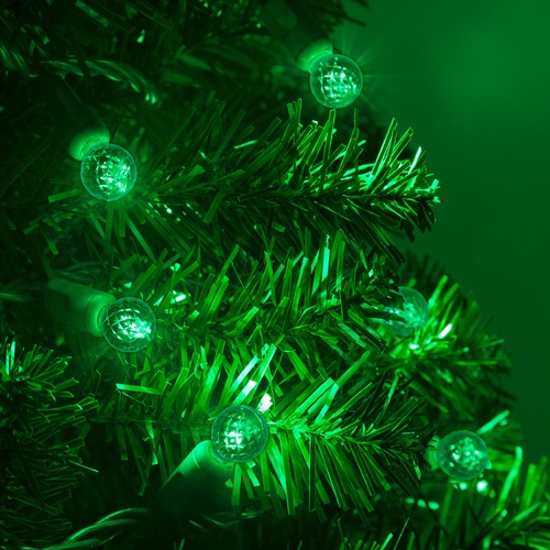 70 G12 Green LED String Lights, 4" Spacing