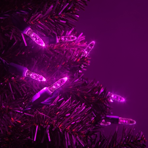 LED Christmas Lights 70 M5 Pink LED Christmas Lights, 4" Spacing