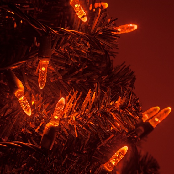 LED Christmas Lights 70 M5 Amber LED Christmas Lights, 4" Spacing