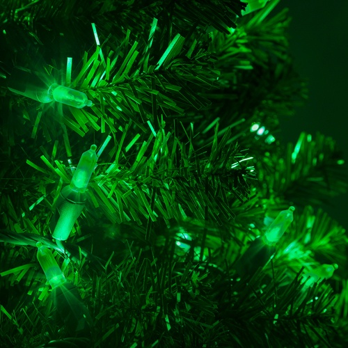50 T5 Green LED Christmas Tree Lights, 6" Spacing