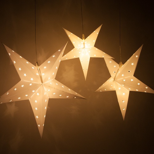 18" LED Aurora Superstar TM Fold-Flat White 5 Point Star Light, Outdoor Rated 