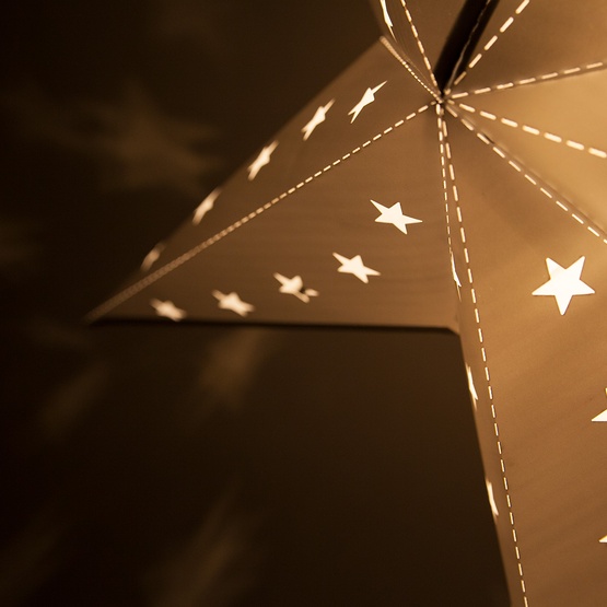 18" LED Aurora Superstar TM Fold-Flat Silver 5 Point Star Light, Outdoor Rated 