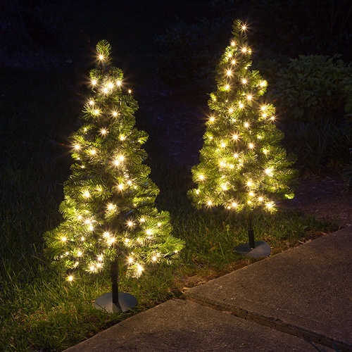 2' Walkway Pre-Lit Winchester Fir Tree, 50 Warm White LED Lights