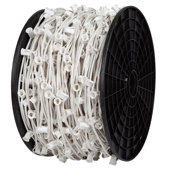1000' C7 Commercial Light Spool, SPT1 White Wire, 12" Spacing
