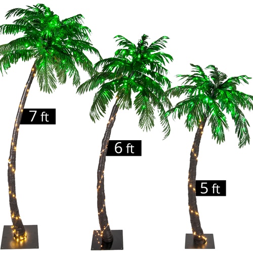 5' LED Curved Lighted Palm Tree