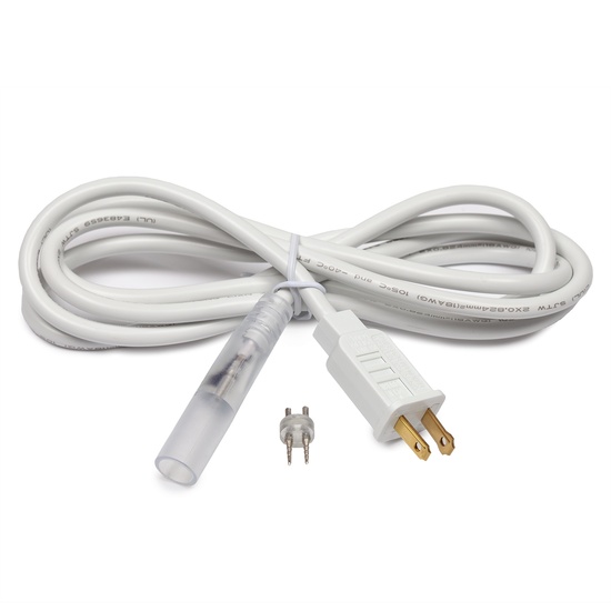 2-Wire, 13mm (1/2"), Power Cord for Incandescent Rope Light, 6'