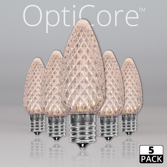 5-Pack, C9 Warm White OptiCore LED Christmas Light Replacement Bulbs