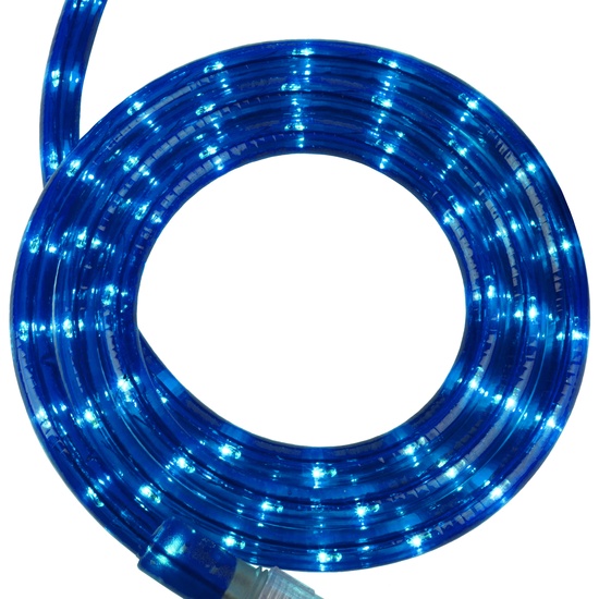 18' Blue Rope Light, 2 Wire 1/2", 120 Volt