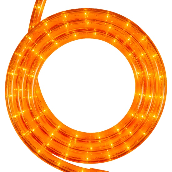 18' Orange Rope Light, 2 Wire 1/2", 120 Volt