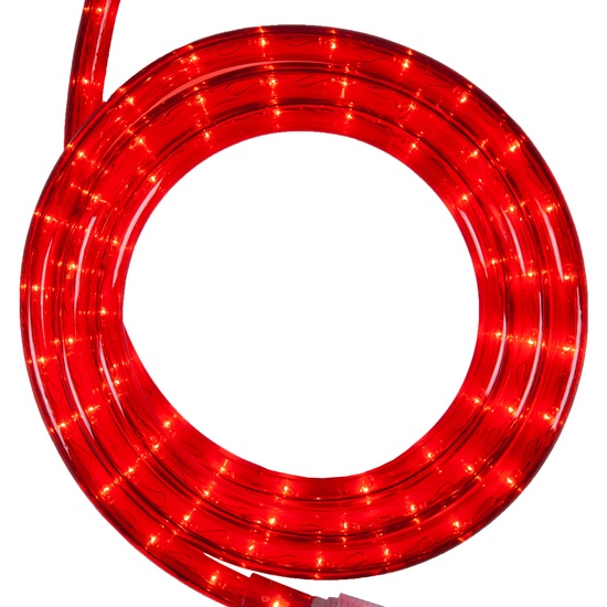 18' Red Christmas Rope Light, 2 Wire 1/2", 120 Volt