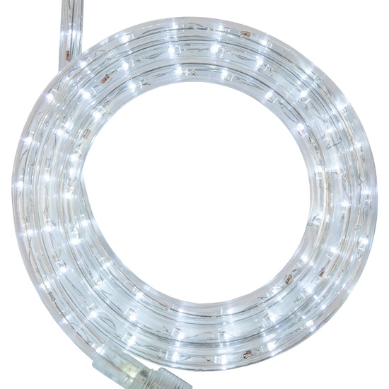 18' Cool White LED Rope Light, 2 Wire 1/2", 120 Volt