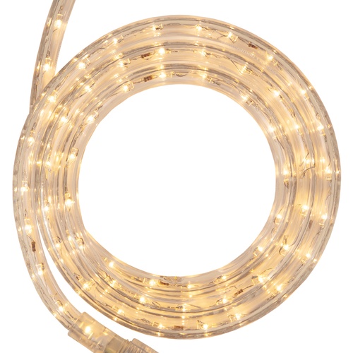 18' Warm White LED Rope Light, 2 Wire 1/2", 120 Volt