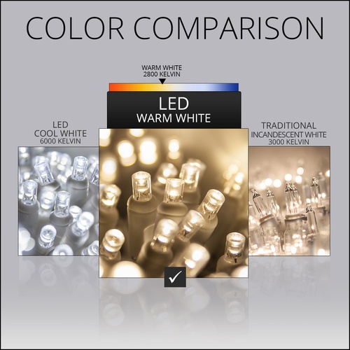 150 Warm White SoftTwinkle LED Curtain Lights