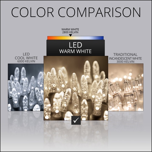 70 M5 Warm White LED Icicle Lights