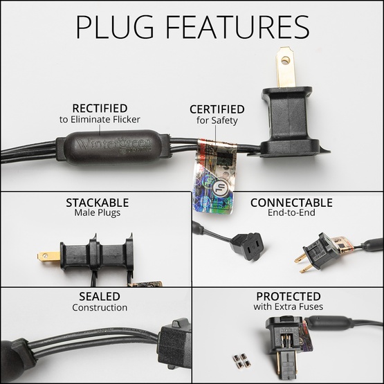 70 5mm Purple, Orange LED Halloween Lights, 4" Spacing, Black Wire