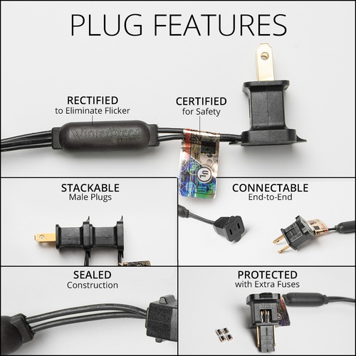 70 5mm Purple, Orange LED Halloween Lights, 4" Spacing, Black Wire