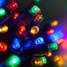 50 5mm Multi Color LED Christmas Lights, 4" Spacing