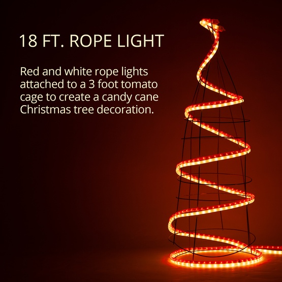 18' Clear Rope Light, 2 Wire 1/2", 120 Volt