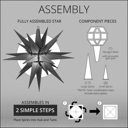 Moravian Stars 14" Blue and White LED Moravian Star