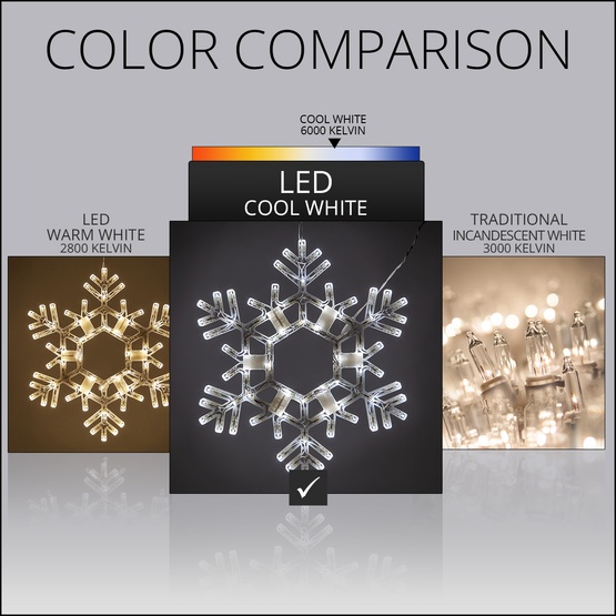 20" LED Folding Snowflake Decoration, 70 Cool White Lights