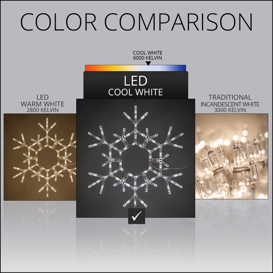 36" LED Folding Snowflake Decoration, 105 Cool White Lights