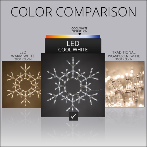36" LED Folding Snowflake Decoration, 105 Cool White Lights